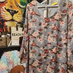 Designer Dee Elle 70s Long Sleeve Boho Dress
